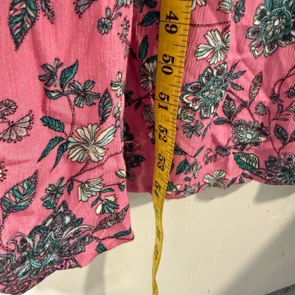 J. Jill Women's Lotus Floral Maxi Dress Pink Teal Print Tank Flowy Loose 4X - Picture 7 of 9